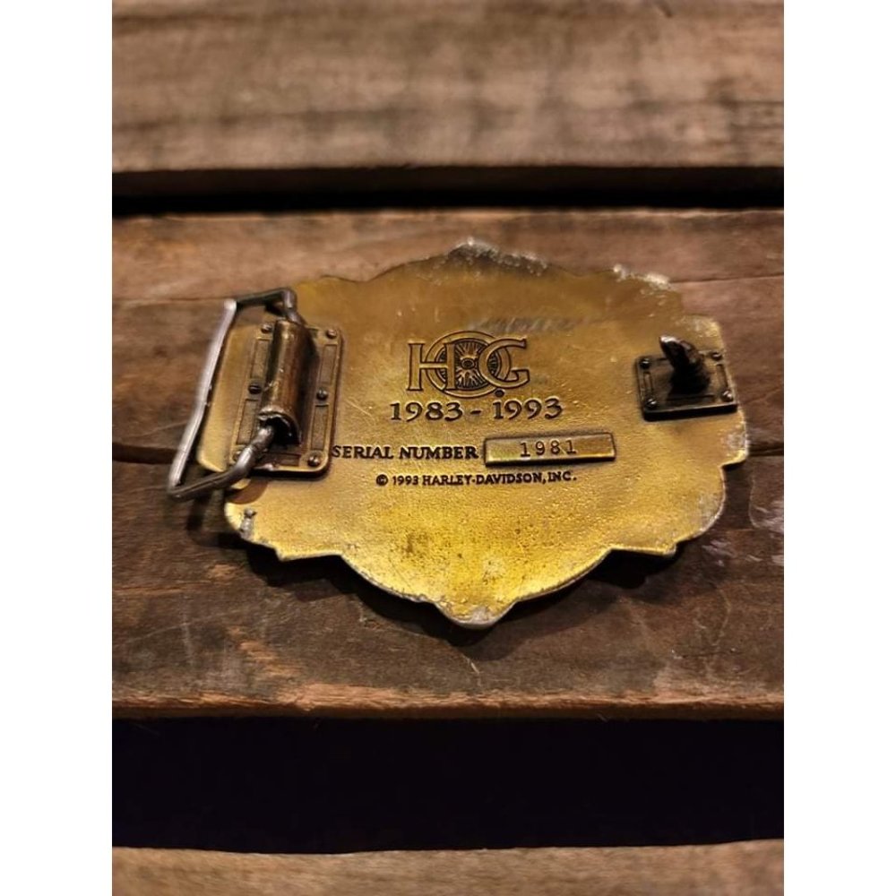 Vintage Harley Davidson Belt Buckle 10th Anniversary Harley Owners Group - Picture 2 of 3